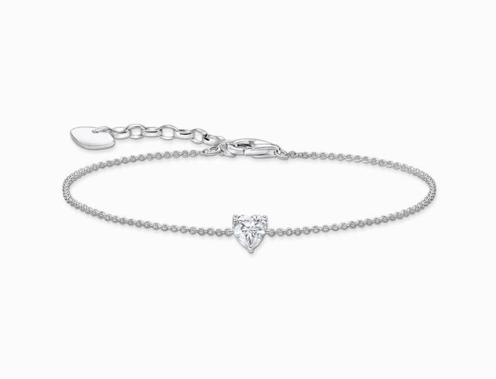 Produktbild Thomas Sabo Armband mit weissem Zirkonia-Herz Silber (19 cm, 925 Sterlingsilber)