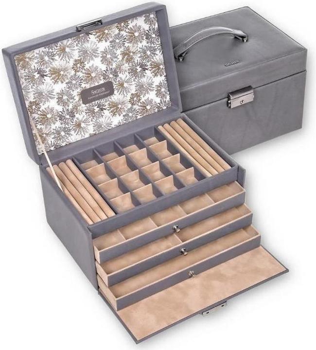 Produktbild Sacher 77.510.561643 - Schmuckkasten Lena fleur venice grau (Leder)