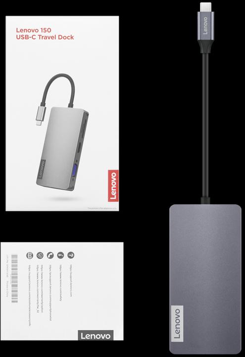 Immagine prodotto Lenovo 150 Dock da viaggio USB-C (P) (USB-C, 4 Porti)