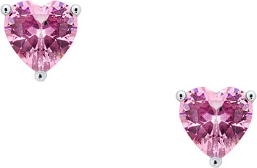 Candy Herzohrstecker Lola, 925 Sterling Silber, rosa (925er Sterling Silber)