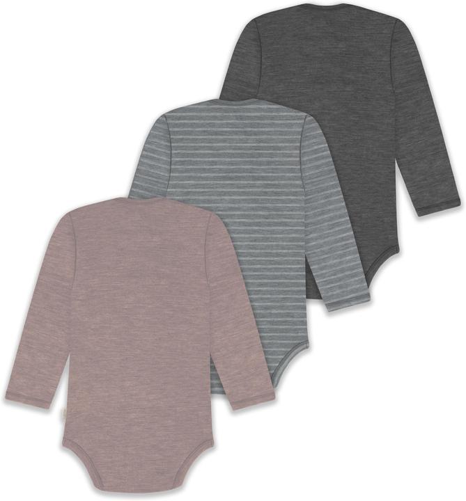 Produktbild Normani 3er Pack Baby Merino Body Langarm „Auckland" - 9383 (68)