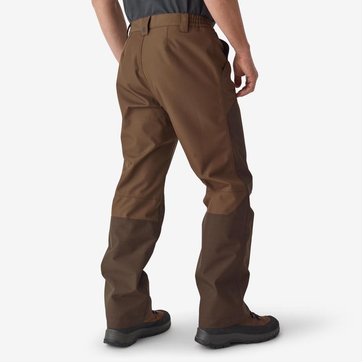 Actual product image Solognac Hunting reinforced waterproof trousers woodland 500 two-tone/brown (L)