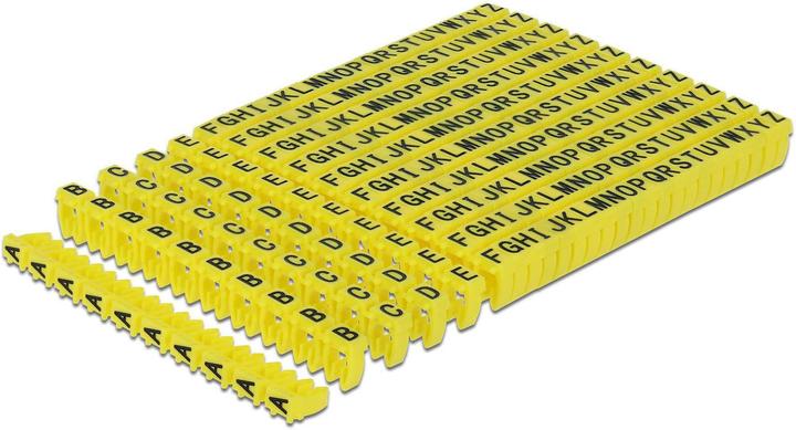 Delock Kabelkennzeichnung Clips A-Z gelb, 10x 26 Stück