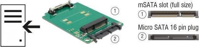 Produktbild Delock Micro SATA 16 Pin > mSATA