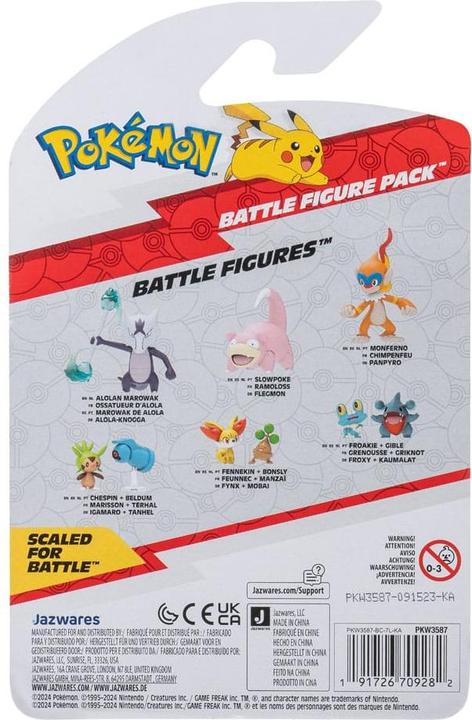 Image du produit Jazwares Pokémon Battle Figure First Partner Set Figurines pack de 2 Bisasam #2, Pikachu #1