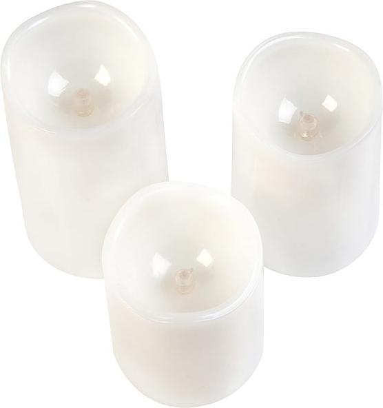 Produktbild Lunartec 3er-Set dimmbare RGB-LED-Kerzen mit Timer & Fernbedienung, bunt, IP44 (3 x)