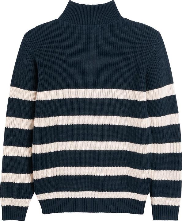 Produktbild La Redoute Collections Grobstrickpullover mit Troyerkragen und Streifen (152)