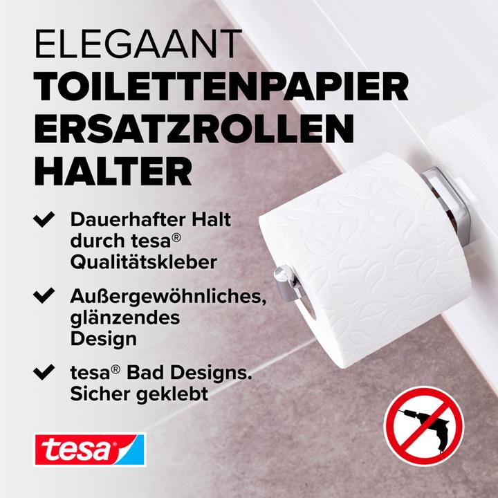 Produktbild tesa ELEGAANT WC Ersatzrollenhalter inkl. Klebelösung ohne Bohren