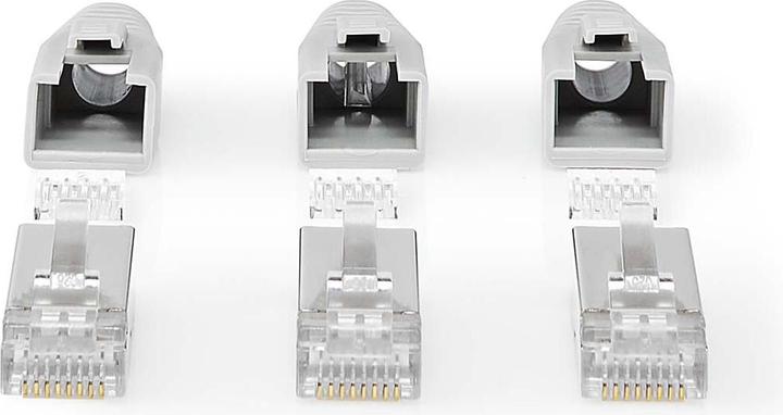 Immagine prodotto Nedis CCBW89380GY Spina RJ45 Pass Through Fixed/Split FTP CAT6a Straight Placcato oro 10 pz. (F/FTP, CAT6a, 0.04 m)