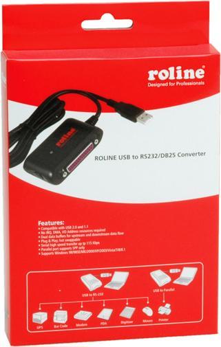 Produktbild Roline Konverter USB-Parallel DB9 Stecker + DB25 Buchse