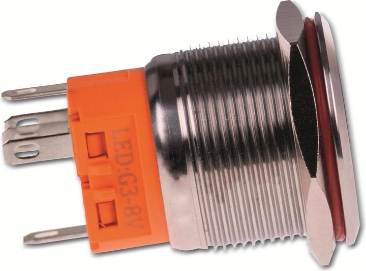 Immagine prodotto Joy-it BUTTON22A-M-RD Interruttore a pulsante 250 V/AC 3 A 1 x On/Off IK10, IP67 momentaneo 1 pz.