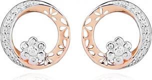 Silver Cat Romantic bicolor earrings with zircons SC432