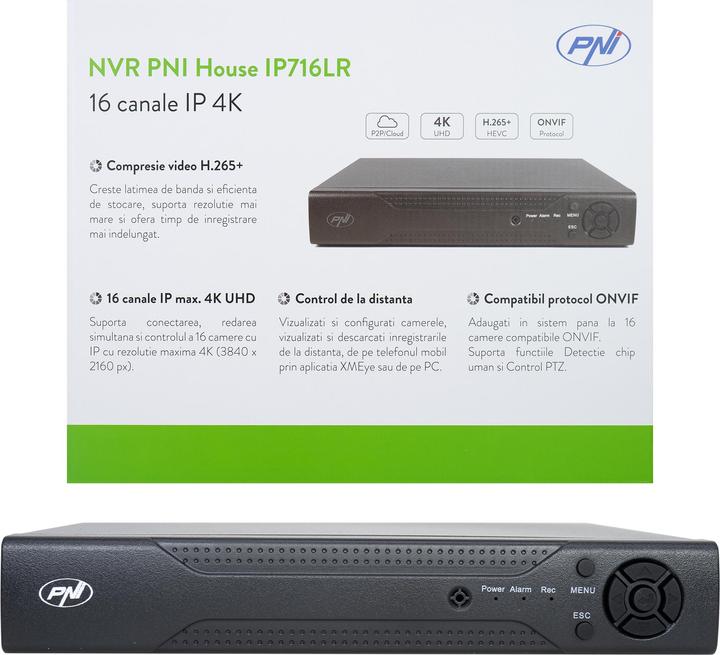 Produktbild PNI NVR House IP716LR, 16 Kanäle IP 4K, H.265, ONVIF (Netzwerk Videorecorder (NVR))