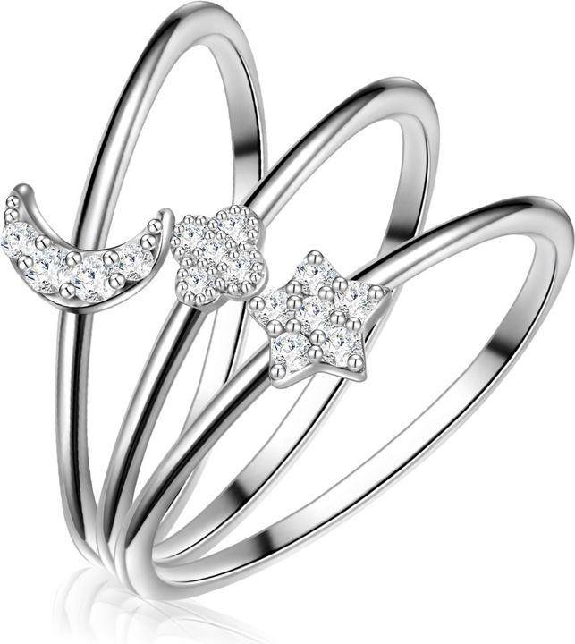 Glanzstücke München Damen Stern/Mond/Blume Sterling Silber Zirkonia silber - 32032