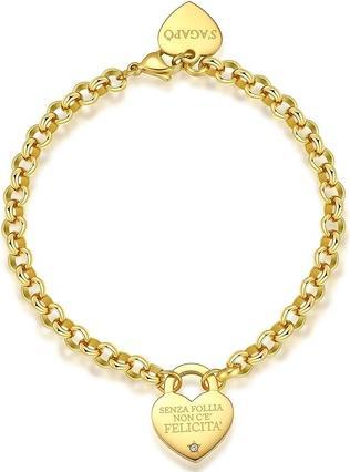 Sagapo S'AgapÃµ - Playful gold-plated bracelet with heart Be My Always SBM81