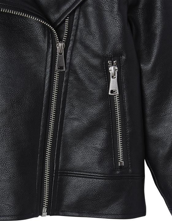 Actual product image Vertbaudet Girls' biker jacket made from faux leather with recycled polyester (110)