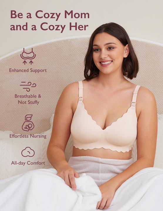 Immagine prodotto Momcozy YN46 Reggiseno da allattamento floreale senza cuciture Pelle XL (XL)