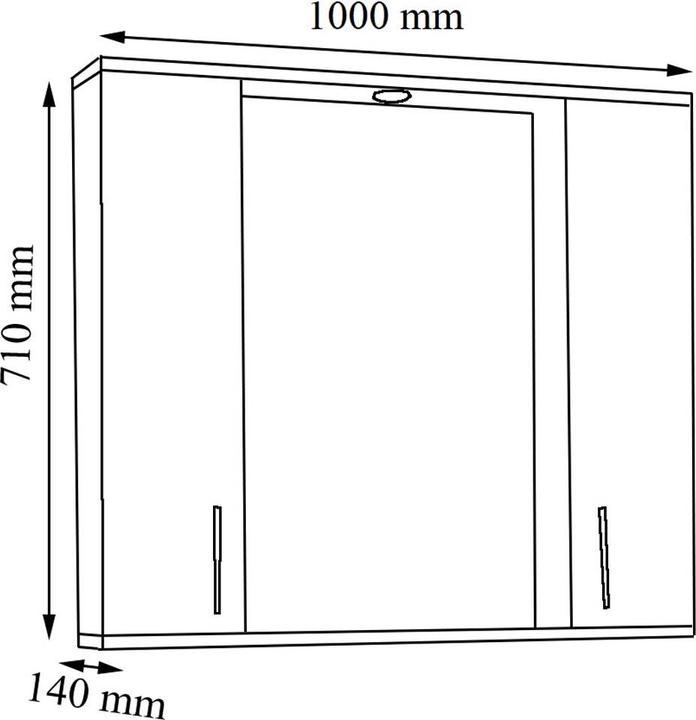 Actual product image VCM Bathroom Mirror Wall Mirror Width 100 cm Wall Mirror Mirror Cabinet Bathroom Revolving Door (100 x 14 x 71 cm)