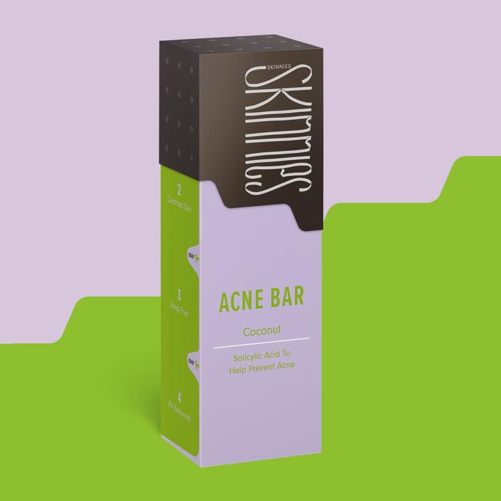 Actual product image Skinnies Acne Bar Coconut (Hard soap, 100 ml)