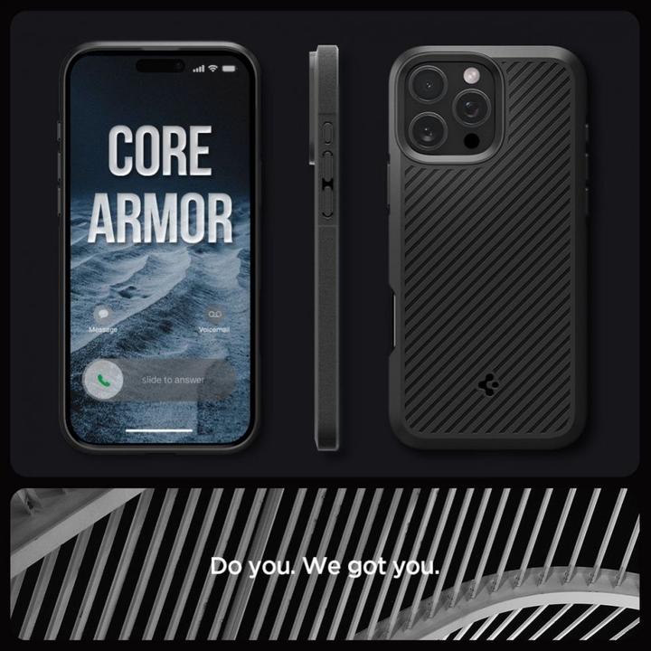 Produktbild Spigen Core Armor iPhone 16 Pro czarny/matte black ACS08157 (Apple iPhone 16 Pro)