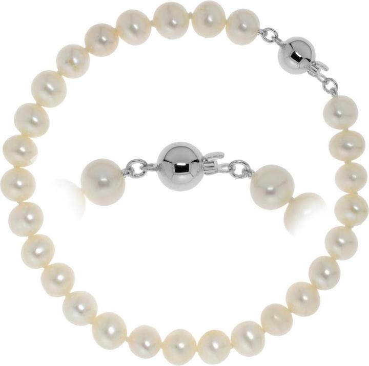 Bijouteria Armband (17 cm, Silber 925, Süsswasserperle)
