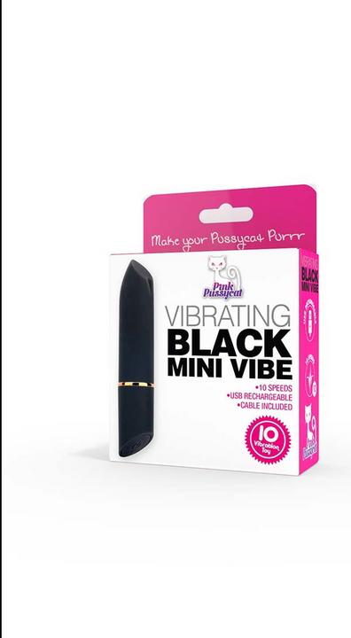 Pink Pussycat Vibrating Black Mini Vibe