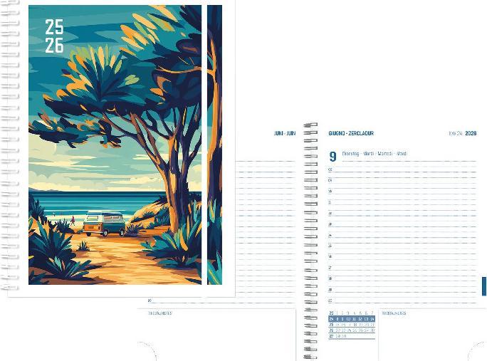 Produktbild Simplex Schüleragenda Emotions 25/26 500211.26 1T/1S 12M Surf Van 12x16.5cm (A6, Deutsch, Französisch, Rätoromanisch, Italienisch)