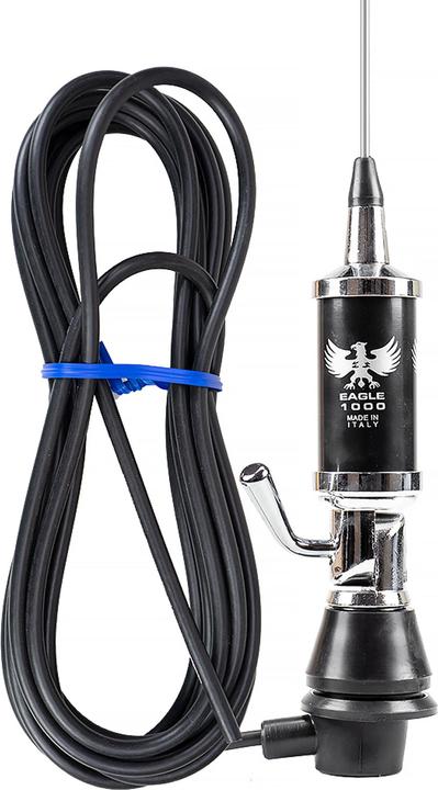 Produktbild Lemm EAGLE AT 1000 CB-Antenne, Länge 165 cm, Gewinn 3 dB, 26,5–27,5 MHz, 600 W, RG58-Kabel 4 m, herg