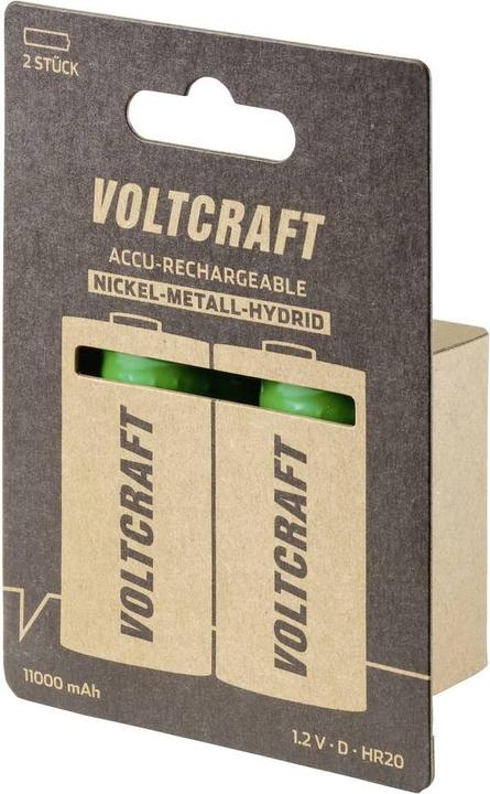 Image du produit Voltcraft HR20 Mono D -Accu NiMH 11000 mAh 1.2 V 2 pcs. (2 pcs, D, 11000 mAh)