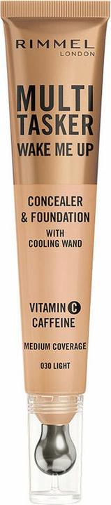 Rimmel London Multi-Tasker Wake Me Up Foundation & Concealer 030 Light Depuffs Brightents Dark Circles Metallic (30 - Light)