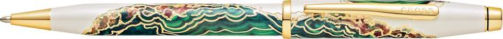 Productafbeelding Cross Twist action biros Wanderlust Borneo wit lak groen goud geschenkverpakking (Wit lak groen goud, 1 x)