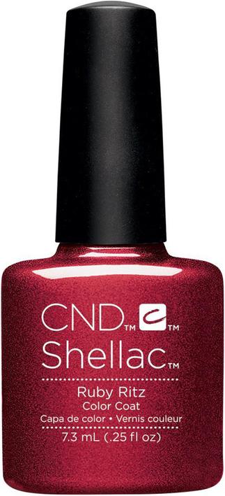 Actual product image CND Shellac UV Color Coat Books & Beaujolais (Ruby Ritz, UV gel varnish)