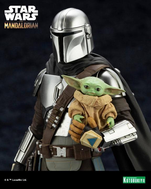 Actual product image Kotobukiya Star Wars The Mandalorian statuette PVC ARTFX 1/10 Mandalorian & Grogu with Beskar Staff 18 cm