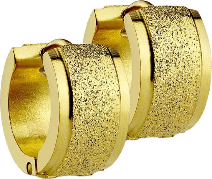 Star Piercing Ohrring zum Klappen vergoldet und mittig gesprenkelt (ohne Messing, Chirurgenstahl 316L)