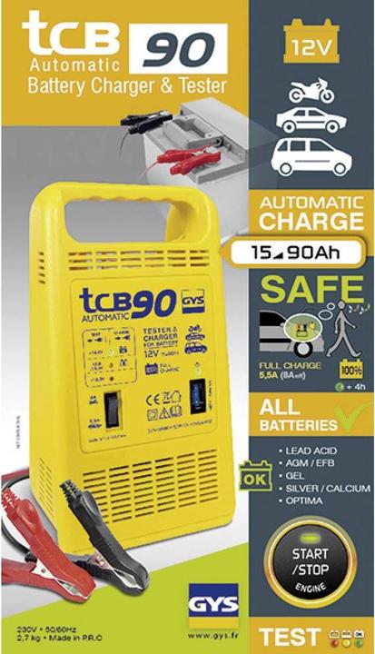 Image du produit GYS TCB 90 023260 Chargeur de voiture 12 V 8 A (12V, 8 A)