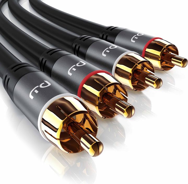 Produktbild Primewire Stereo Cinch Audio Kabel, RCA, mehrfach geschirmtes HiFi Audiokabel, 2X Cinch zu 2X Cinch (2 m, Cinch)