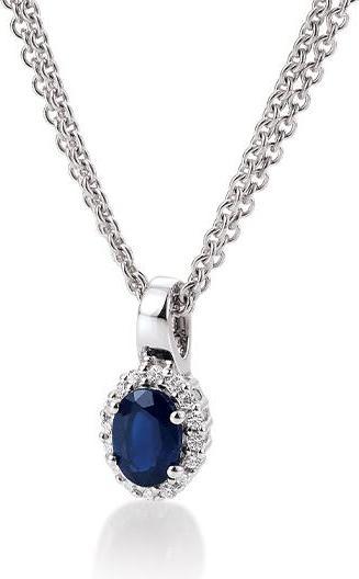 Breuning ANHÄNGER - E.SAFIR/Brill. 0,12 Ct. H/si (750/18 K Gold)