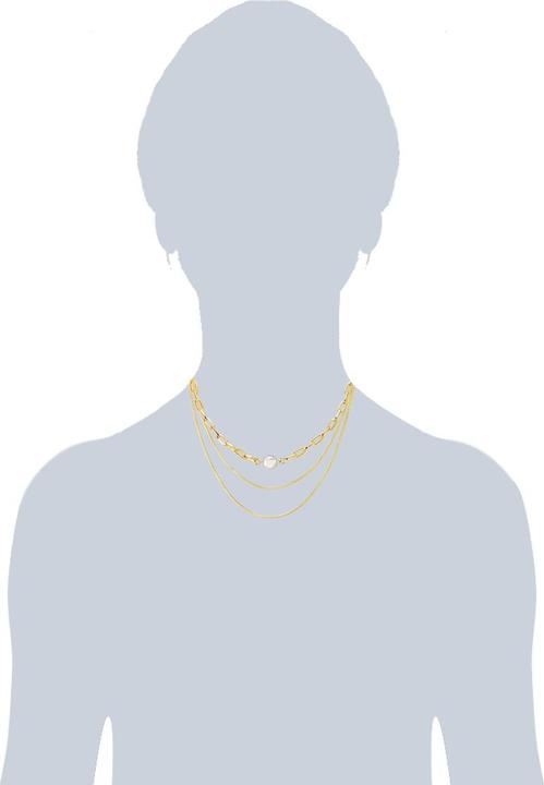 Produktbild Lulu & Jane Damen Metall-Legierung Muschelkernperle gelbgold 40,0 cm Basiskette + 5,0 cm Verlängerung - 29583 (Metall-Legierung, 40 - 45 cm)