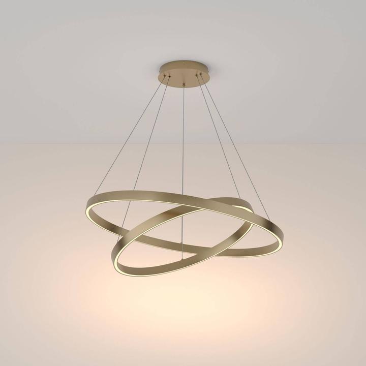 Maytoni Lampada a sospensione Rim LED, luce a sospensione 2x 88W ottone 85Ra bianco caldo (2600 lm)