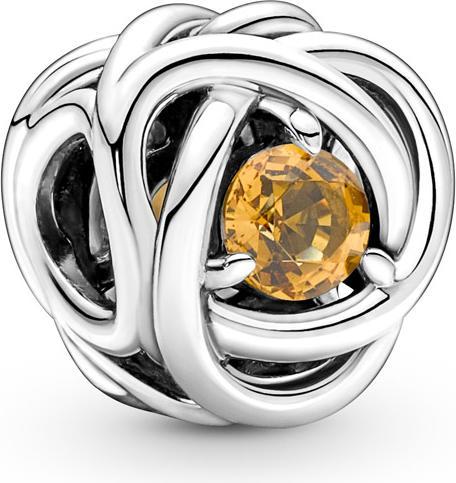 Pandora November Geburtsstein Honigfarbener Ewigkeitskreis Charm (Sterling Silber 925, Mit Stein(en))