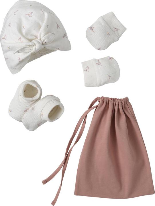 Actual product image Vertbaudet Mädchen Baby-Set: Mütze, Fäustlinge, Schühchen & Beutel