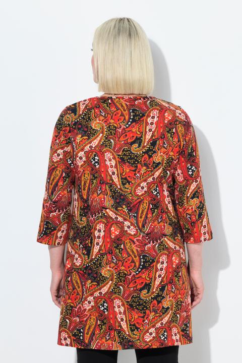 Produktbild Ulla Popken Longshirt, Paisley, A-Linie, Tunika-Ausschnitt, 3/4-Arm (60)