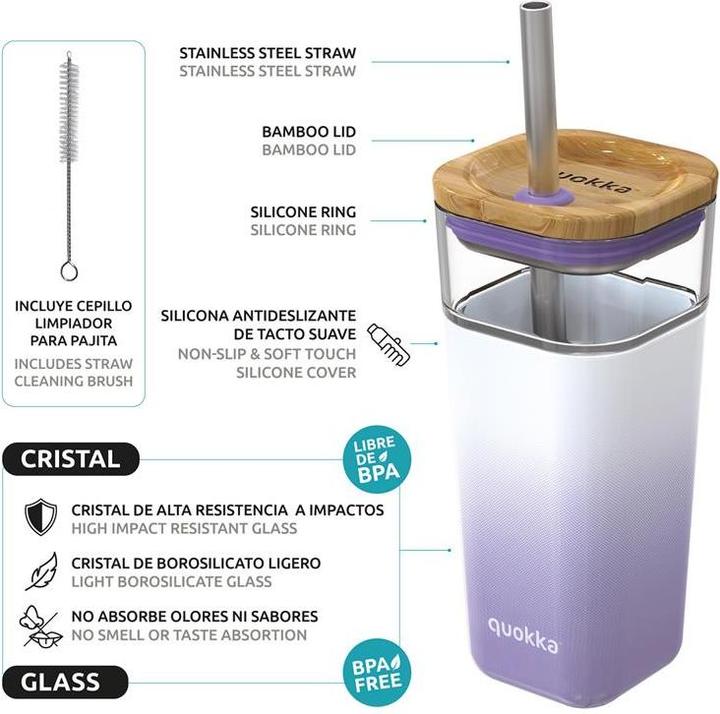 Actual product image Quokka Drinking Cup 'Liquid Cube Lilac Gradient (0.54 l)
