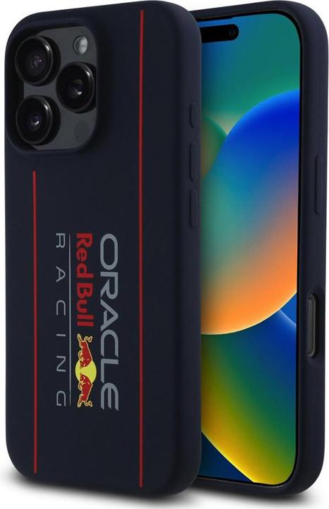 Red Bull Racing - Silicone Oversize Vertical Logo MagSafe (RBHMP16L24SIOLRV) - iPhone 16 Pro - Navy (Apple iPhone 16 Pro)
