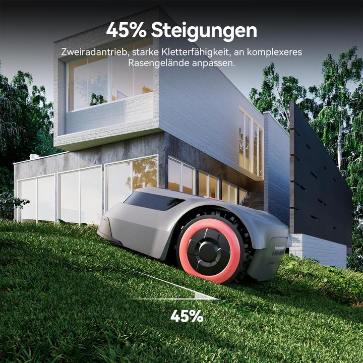 Produktbild Redkey MGC1000 Mähroboter Rasenmäher Roboter - 1000m²,C-TOF Technologie Pfadplanung Kartenzeichnen (1000 m², Begrenzungskabel)