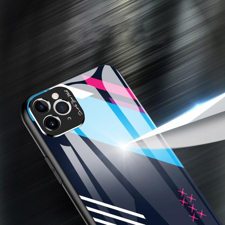 Immagine prodotto Hurtel Cover in vetro colorato con supporto in vetro temperato per fotocamera iPhone 11 Pro Max modello 2 (Apple iPhone 11 Pro Max)