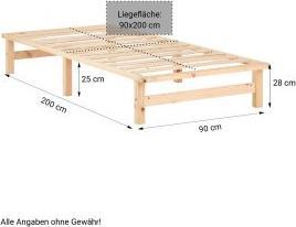 Produktbild Homestyle4u Palettenbett mit Matratze & Lattenrost (90 x 200 cm)