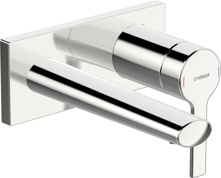 Actual product image Hansa Hansaronda basin mixer, ready-mounted set, concealed, square rosette, projection: 186mm, 44882