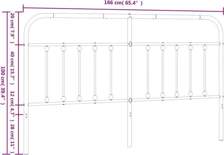 Image du produit VidaXL Kopfteil Metall Weiss 160 cm, Farbe: Weiss, Material (166 x 3 x 100 cm)