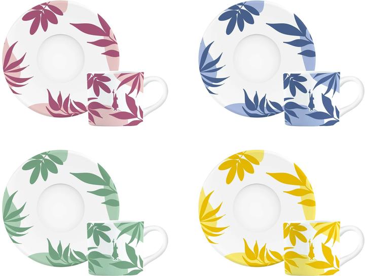 Bialetti Primavera Zestaw 4 filiżanek ze spodkiem (4 sztuki) (60 ml, 8 x)